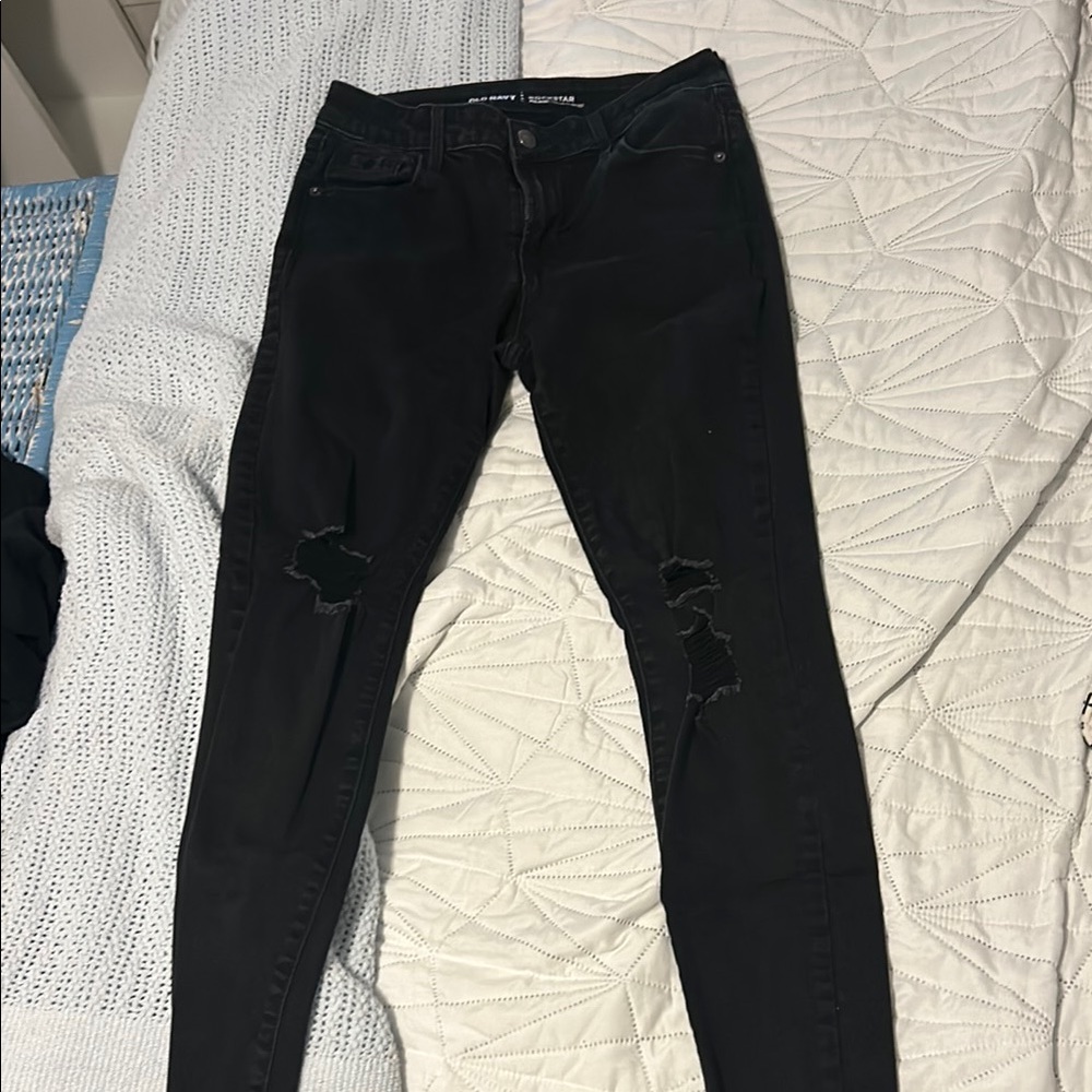 Black Distressed Skinny Jeans